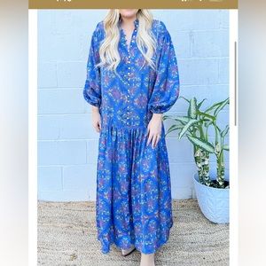 KARLIE floral satin maxi Medium M
